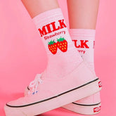 Cute Milk Strawberry Socks